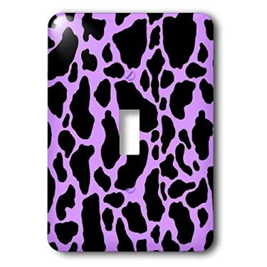 Imagem de 3dRose lsp_15427_1 Interruptor de seletor com estampa de vaca roxa e branca