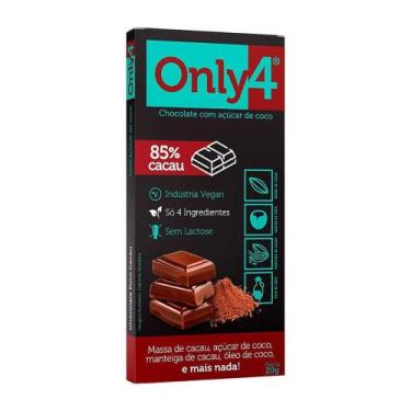 Imagem de Chocolate 85% Cacau Com Açúcar de Coco Only 4 20g