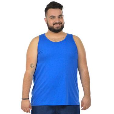 Imagem de Regata Masculina Lisa Tradicional Plus Size Premium - Vesttuario, Azul