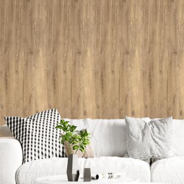 Imagem de Papel de Parede Autocolante Imita Madeira Painel Amadeirado Lavável - 