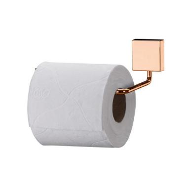 Imagem de Suporte Papel Higiênico Aço Parede Em Rosé Gold - 7504rg Future