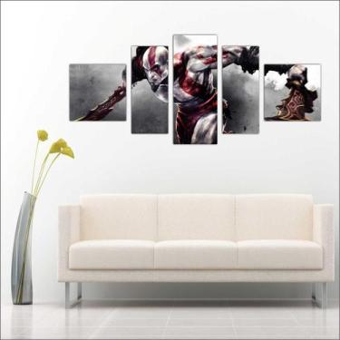 Imagem de Quadro decorativo Games Jogos God Of War Salas Quartos 5 Peças TT2 - V