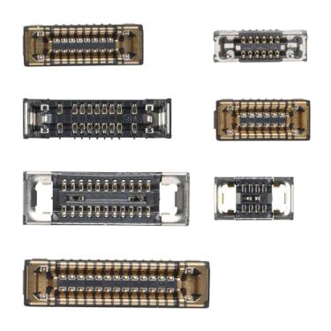 Imagem de Risidamoy 7 peças para iPhone 13 PRO MAX conexão soquete placa mãe kits A compreendem fone de ouvido flash luz frontal conector receptáculo WiFi NFC tomada dot matrix slot para radar para 13Promax