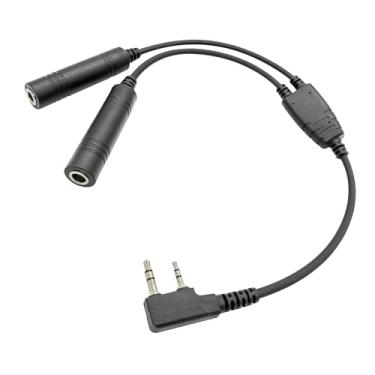 Imagem de Wirenest Adaptador de fone de ouvido de aviação geral para plugue Kenwood K1 | Plugues GA duplos para conector Kenwood K1/Baofeng para rádios portáteis | Adaptador de aviação durável e confiável para