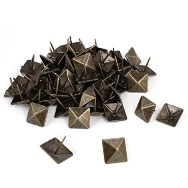 Imagem de Amycheer Pregos de estofamento antigo, tachas de móveis, cabeça quadrada, pregos decorativos para projetos DIY, caixas de madeira de joias, conserto de gaveta antiga, acessórios domésticos 50 peças -