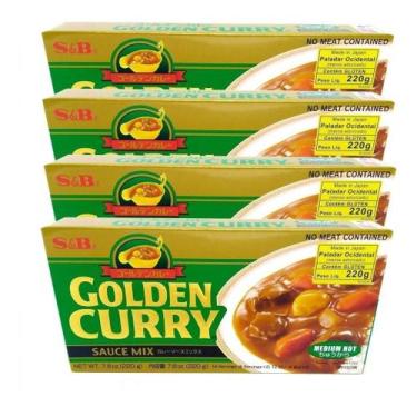 Imagem de Golden Curry S&b Chukara Picância Média 220g (Kit com 4)