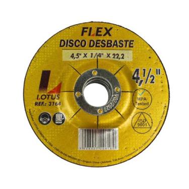 Imagem de Kit 5 Discos Desbaste 4.1/2 115mm Ferro Metal Lotus Flex alto rendimen