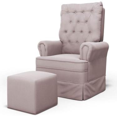 Imagem de Poltrona de Amamentação e Descanso com Balanço e Puff Laís G05 Veludo 