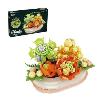 Imagem de LEBOCADO Succulents Bonsai Building Blocks, Potted Plant Building Blocks Set Creative Botanical Collection Building Blocks DIY Artificial Flower Bouquet for Home Decor(Succulent Plants)