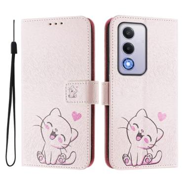 Imagem de Capa carteira para Oppo A3 Pro 5G, 3 compartimentos para cartão, 1 compartimento para dinheiro, capa flip de couro PU com padrão fofo, capa com fivela magnética à prova de choque, compatível com sem