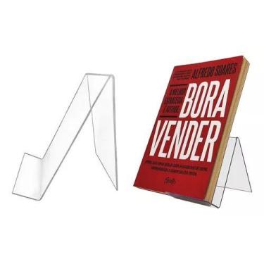Imagem de 10 Suportes Expositores Livros Dvds Tablet Agenda Acrilico - Loja Dink