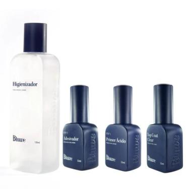 Imagem de Kit Preparadores Bluwe Primer Adesivador Prep Hig. Top Coat