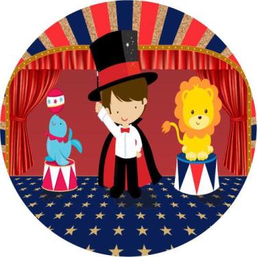 Imagem de Painel de Lona Redondo Circo Baby Magico 2 - Fabrika De festa, 100x100