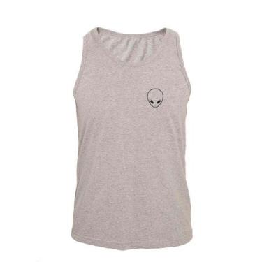 Imagem de Regata Masculina Algodão E.T Estampada Básica - Ragor, EXG, Cinza