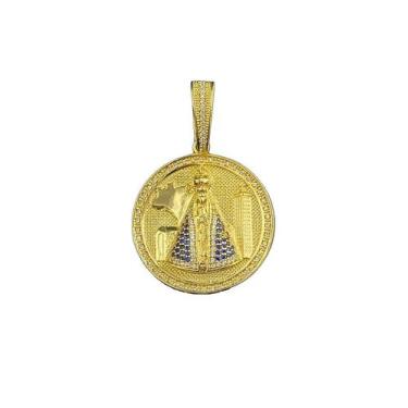 Imagem de Pingente nossa senhora igreja redondo - banhado a ouro 18k - ToJoia18k