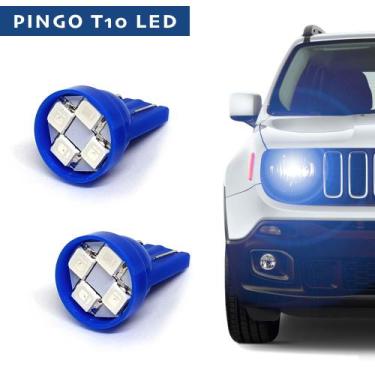 Imagem de Par Lâmpadas T10 Pingo Led Azul Lanterna Farolete Meia Luz Kia Picanto