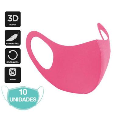 Imagem de Máscaras para Adulto Lavável de Neoprene Rosa 10 Unidades - Máscara Ne