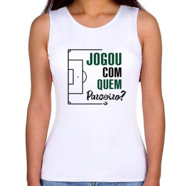 Imagem de Regata Feminina Jogou com quem parceiro - Foca na Moda, Branco, GGG