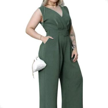 Imagem de Macacão Longo Regata Pantalona Flare Cinto Alfaitaria Duna - Laura e-C