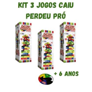 Imagem de kit 3 jogos caiu perdeu pro bloco de montar jogos educativos - PAIS E 