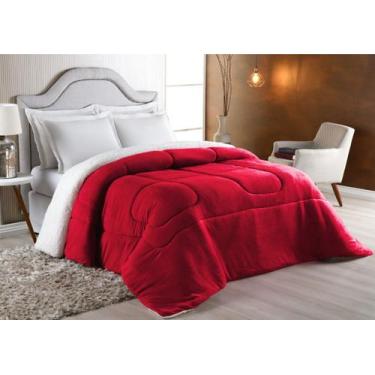 Imagem de Coberdrom king Size Dupla Face - Sherpa com Manta Coral Fleece Vermelh