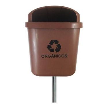 Imagem de Cesto Individual Lixeira Coleta Seletiva 40 Litros Com Poste - JSN, Pr