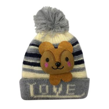 Imagem de Gorro Touca Infantil Forro Interno Quentinho Com Pompom Menino Menina 
