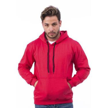 Imagem de Moletom bolso canguru capuz unissex 2 cabos algodao macio promoação - 