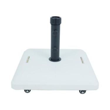 Imagem de Base para Ombrellone Quadrada em Concreto com Rodas 37kg Branca - Bel,