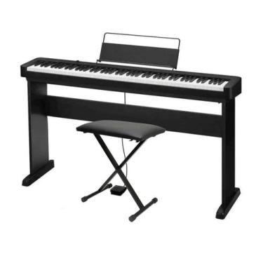 Imagem de Kit Piano Digital Casio CDP-S110 Bk 88 Teclas + Estante CS-46 + Banque