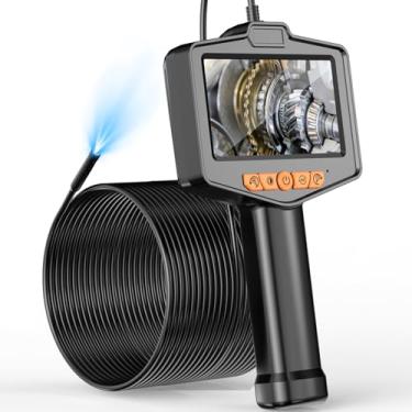 Imagem de Anhendeler Câmera endoscópica de 1,3 m com luz, boroscópio de tela IPS de 4,3 polegadas, à prova d'água IP67, câmera de inspeção de cobra para automóvel, tubulação, parede (50 pés)