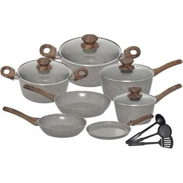 Imagem de Jogo de Panelas Alemã Tampa de Vidro De Cerâmica Aço Cirúrgico 21 pçs 