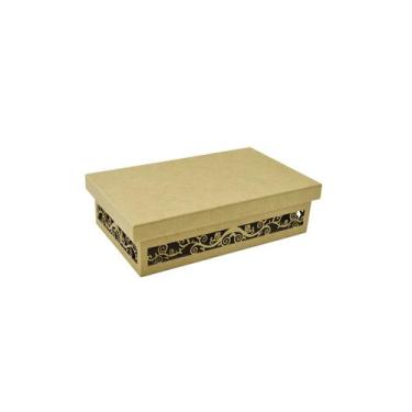 Imagem de Kit 5 Caixa Retangular Tampa Sapato Arabesco Com Passaro P 23x14x6 Mdf