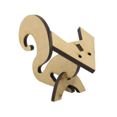 Imagem de Kit 10 Enfeite de Mesa Esquilo 3D 15x7x9cm MDF 6mm Madeira - Atacadão 