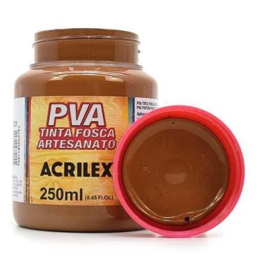 Imagem de Tinta PVA Fosca para Artesanato 250ml - Acrilex, 531 - MARROM