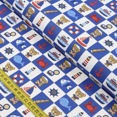 Imagem de Tecido Estampado para Patchwork - Ursinhos Marinheiros : Ursinhos Quad