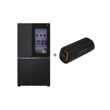Imagem de Combo Geladeira Smart LG Inverter Side by Side InstaView 110V + Caixa 