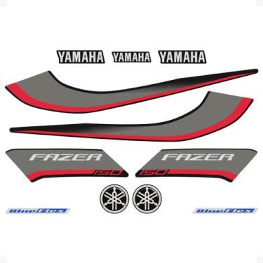 Imagem de Kit Adesivos Para Yamaha Fazer 150 ED 2014/2015 Moto Preta - SPORTINOX