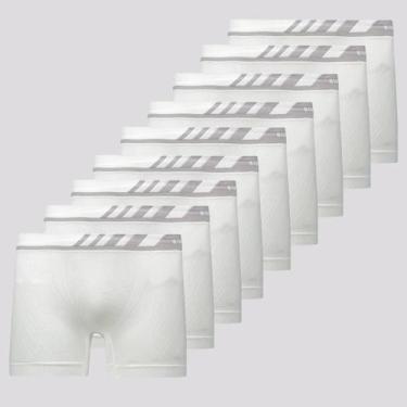 Imagem de Kit 9 Cuecas Boxer Lupo Microfibra Branca, G