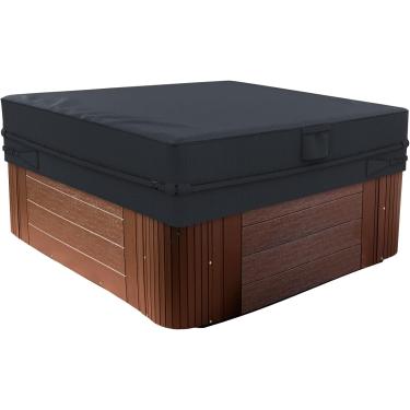 Imagem de AKEfit Capa para Banheira de Hidromassagem Externa À Prova D'Água E de Intempéries 85 X 85", Adequada para 84 X 84 Ou 83 X 83 Ou 82 X 82 Ou 7 Pés X 7 Pés Quadrados, Protetores de Capa para Serviço Pes
