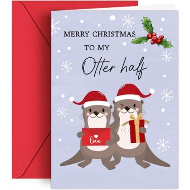 Imagem de Cartão de Natal engraçado HiFuler - Cartões de Natal de 12,7 cm x 17,8 cm com envelopes, cartões de Natal românticos, cartões de felicitações de Natal, ideias exclusivas de presente de Natal para