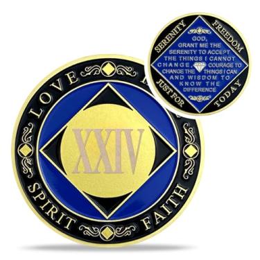 Imagem de Medalhões NA de 24 anos - Fichas Anônimas de Recuperação de Narcóticos - Moeda de Sobriedade Limpa 24 Anos - (Anos 1-30) Journey Celebrate Recovery Addicts - Presentes Anônimos de Narcóticos para