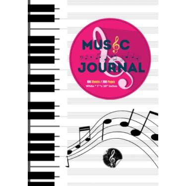 Imagem de Music Journal: Classis Standard Manuscript Diary/Notebook ( Lined Ruled/ Staff Paper) l 12 Staves Sheet Composition Notepad l 100 Sheets/200 pages - ... Songwriters, Singers, Composers, Teachers.