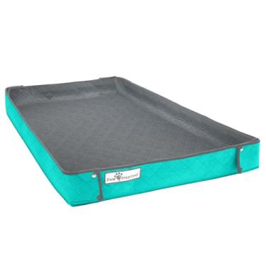 Imagem de Paw Inspired Forro de gaiola lavável Critter Box, cama de lã reversível com laterais elevadas para porquinhos-da-índia e outros animais pequenos (cinza/verde, centro-oeste)