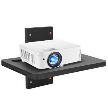 Imagem de Pequena prateleira para projetor/prateleira flutuante para projetor de parede/prateleira de roteador/prateleira de caixa de cabos de modem/suporte de rack de projetor/suporte de projetor da Solid Wood