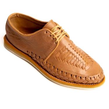 Imagem de Mexico en la Piel Sandálias Huarache de couro masculinas feitas à mão - couro castanho genuíno, bico fechado, com cadarços, respirável, confortável, sola de crepe, tamanhos 7-13 EUA, Bronzeado, 40