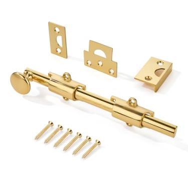 Imagem de khtumeware Pacote com 10", Travas Deslizantes de Superfície de Porta Holandesa de Latão Polido E Parafusos de Superfície Deslizante, Parafusos de Superfície Deslizantes Decorativos para Janelas E Port