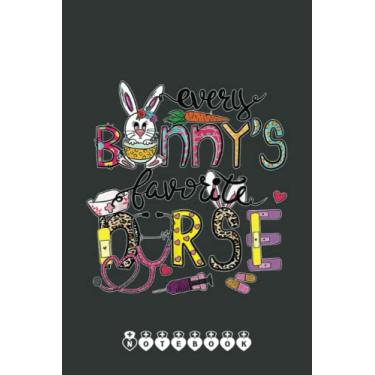 Imagem de Easter Nurse ER NICU PICU CNA L&D Scrubs Bunny Stethoscope Notebook: Funny Nursing Student Nurse Composition Notebook Back to School 6x9 Inches 110 Ruled Pages Journal Diary Gift LPN RN CNA School