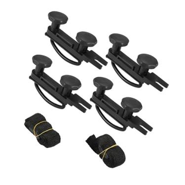 Imagem de INFINAUTO 4 peças de braçadeiras universais de suporte de carga em U, parafusos de 83 mm de largura interna com 8 porcas de trava e 2 correias, parafusos de ferro de encaixe de suporte de carga,