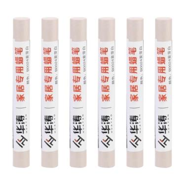 Imagem de PATIKIL Giz de cera para reparo de móveis, 6 peças de cera de madeira, gizes de cera de madeira para arranhões, piso de madeira, furos, mesas, bege